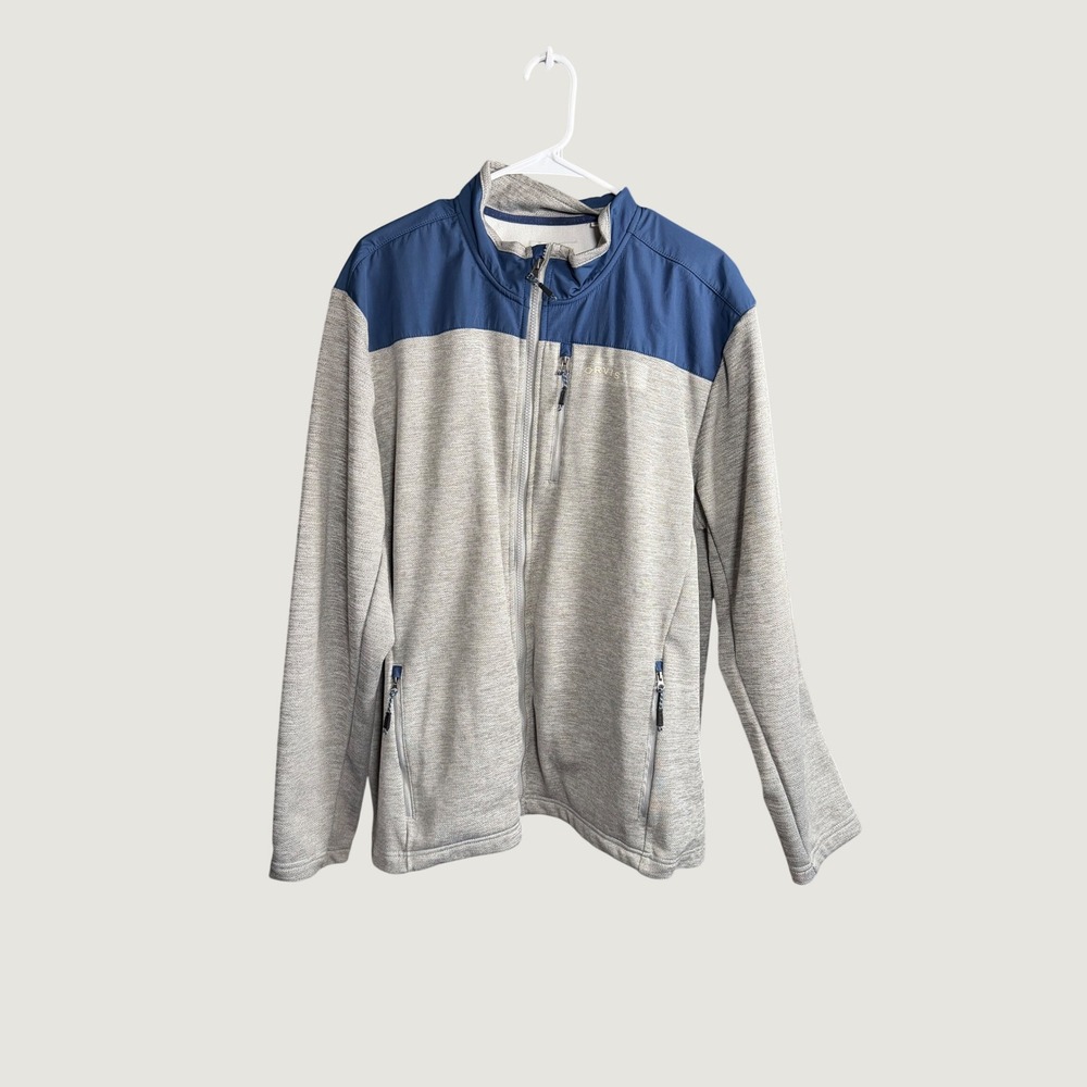 Orvis Classic Collection Full Zip Fleece Jacket Grey Blue Mens XL Gorpcore‎